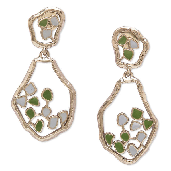 TERRA DROP EARRINGS - DBJ International White Rhodium Plated