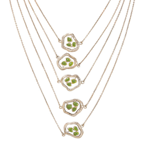 TERRA LAYERED NECKLACE - DBJ International White Rhodium Plated