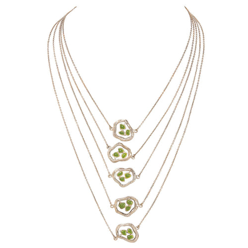 TERRA LAYERED NECKLACE - DBJ International White Rhodium Plated