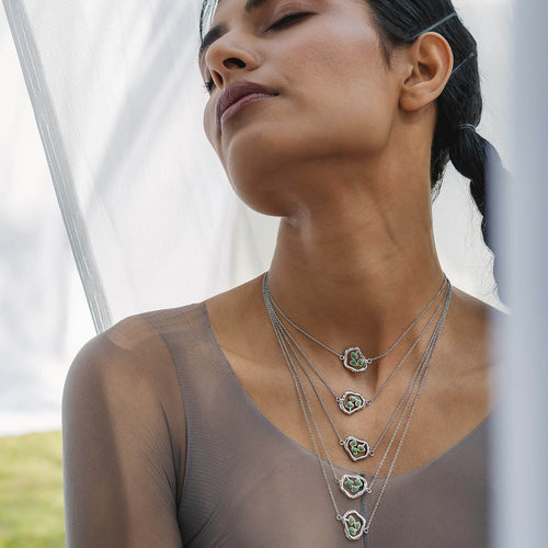 TERRA LAYERED NECKLACE - DBJ International White Rhodium Plated