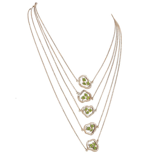TERRA LAYERED NECKLACE - DBJ International White Rhodium Plated