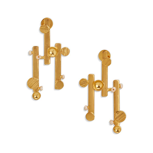 VAARA MAXI STUDS - DBJ International 22k Gold Plated