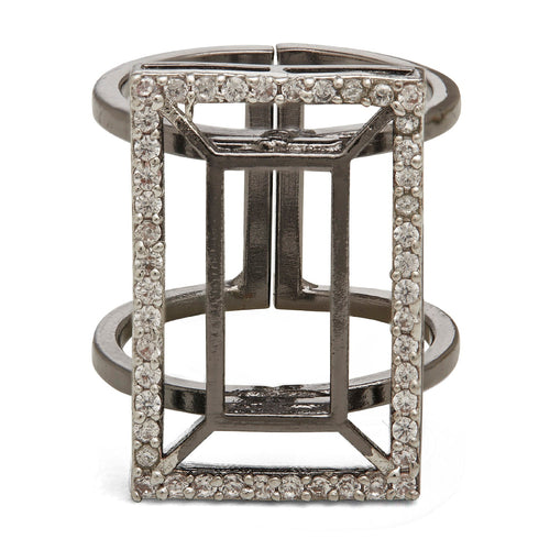 VAZIO RING - DBJ International Gunmetal Grey Rhodium Plated / US 6.5 Adjustable