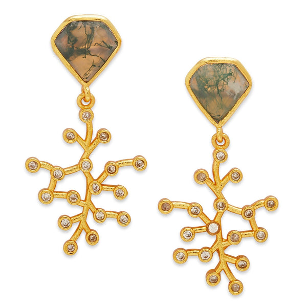 ZELENA MINI EARRINGS - DBJ International 22k Gold Plated