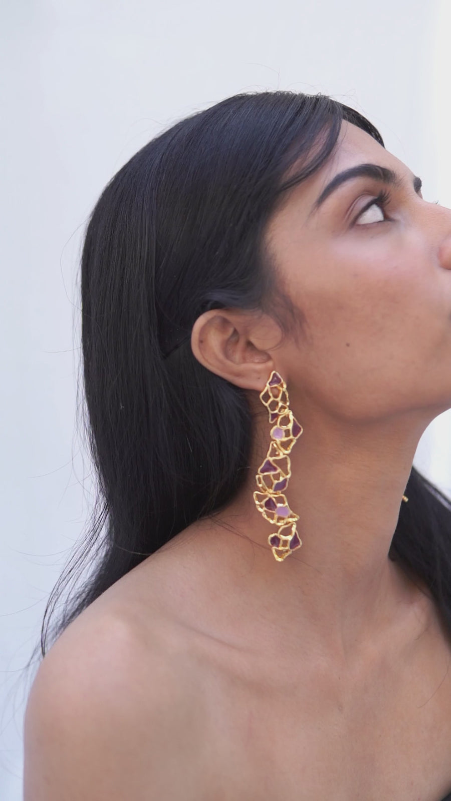 latest gold gaia drop earrings design
