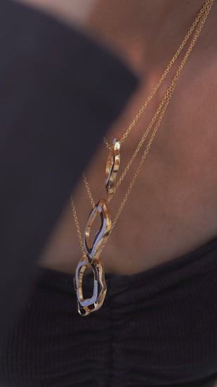 gold aqua layered necklace design