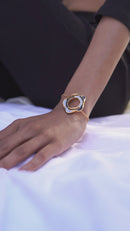 gold plated brass aqua bracelet